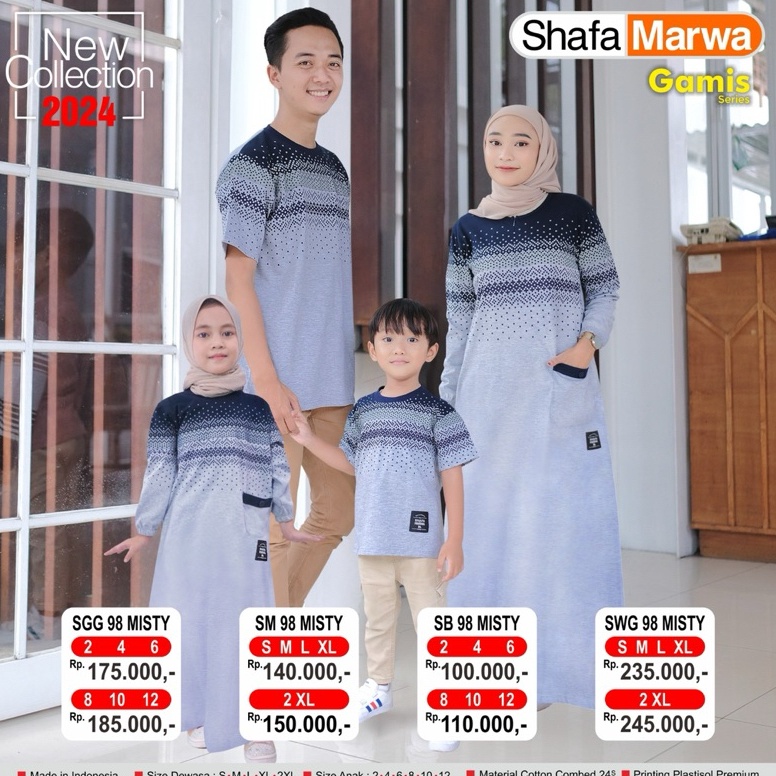 KODE R47A GAMIS ShafaMarwa Couple Keluarga Sarimbit Art 98 Misty
