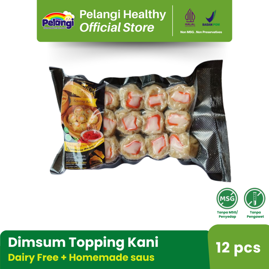 

PELANGI Dimsum Premium KEPITING KANI Plus Saos Dimsum Homemade Tanpa MSG Tanpa Pengawet 100% HALAL