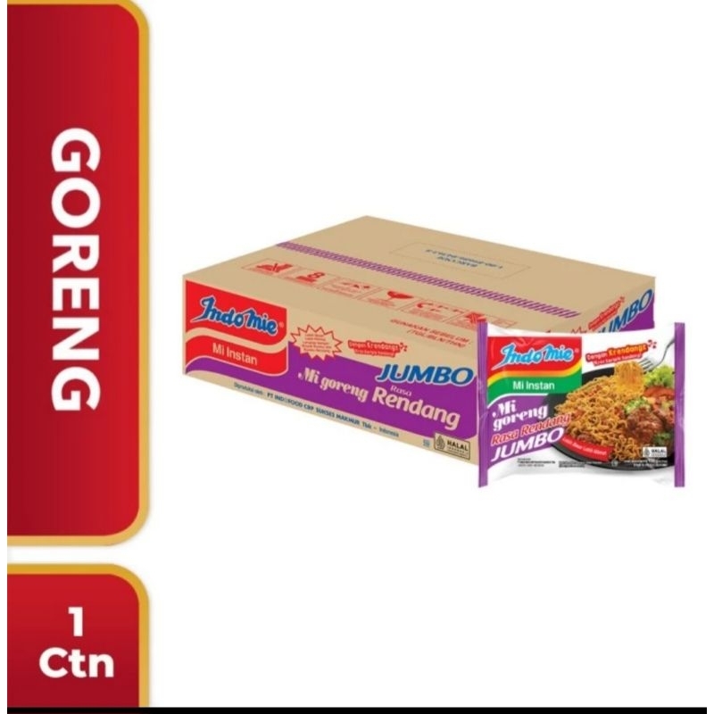 1 Dus - Indomie mie goreng jumbo rendang isi 24 bks