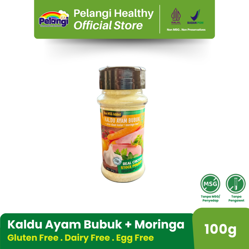 

PELANGI Kaldu Ayam Non MSG Plus Daun Kelor/Moringa Aman MPASI