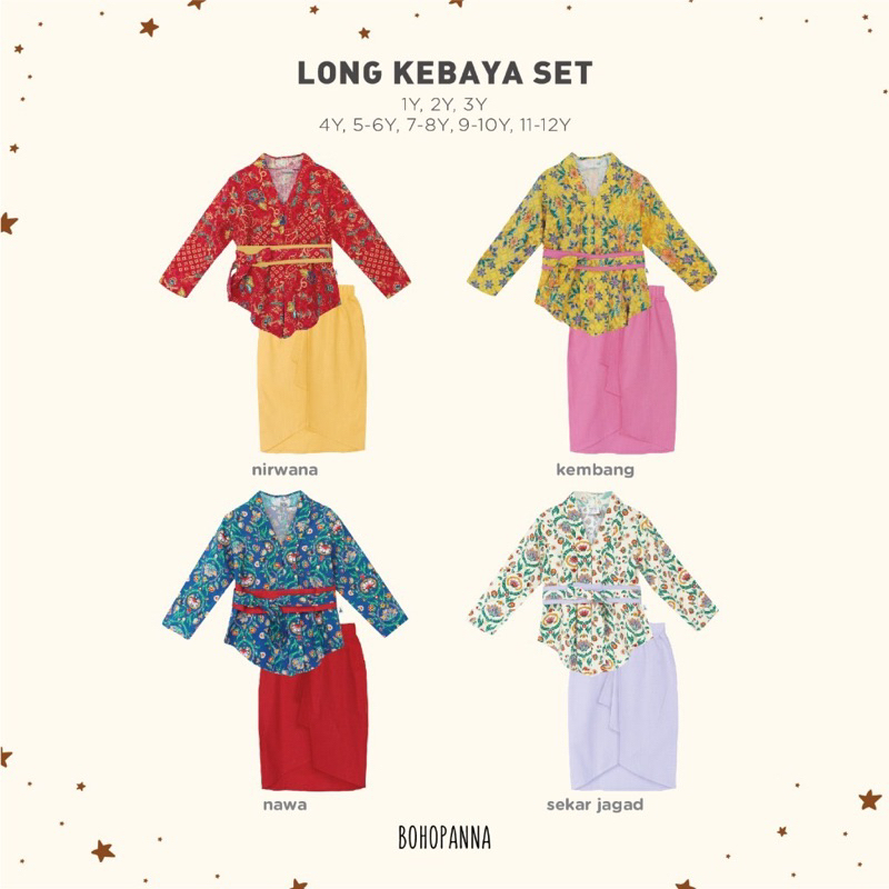 BOHOPANNA LONG KEBAYA SET - BAJU KEBAYA PANJANG