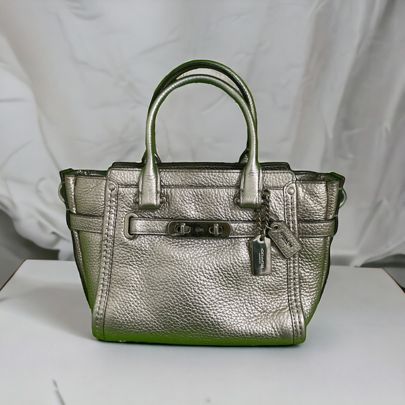 (PRELOVED) Tas Coach Swagger Mini Metalic Gold Bag