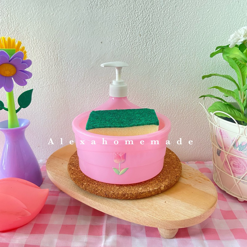 Vintageku_Shop Tempat Sabun Cuci Piring Viral Unik (Pink, Putih, Hijau)