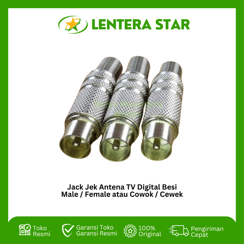 Jack Jek Antena TV Digital Besi Male / Female atau Cowok / Cewek