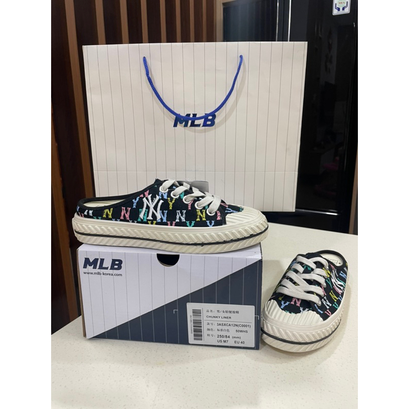 Sandal Slop MLB PLAYBALL Monogram Rainbow Black