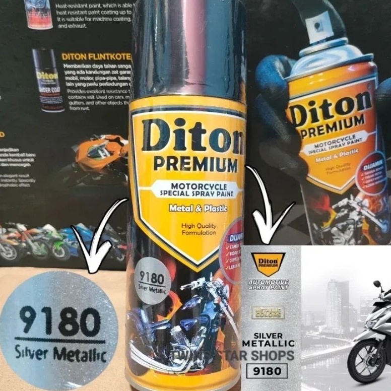 RECOMENDED Pilok Pylok Pilox Semprot DITON Premium Silver Metalic 918 Silver Metalik 4cc Tahan Bensi