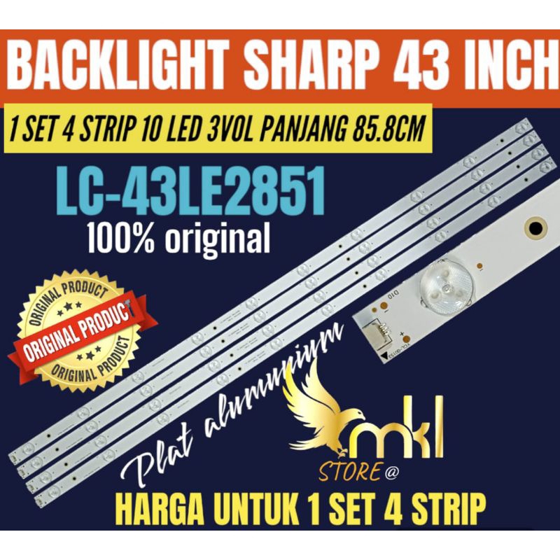 BACKLIGHT TV LCD LED SHARP 43 INCH LC-43LE2851 BACKLIGHT TV SHARP 43 INCH