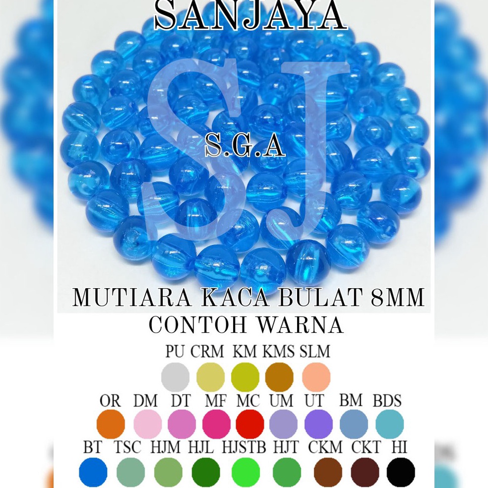 STOK TERBATAS Manik Kaca  Mote Kaca  Manik Bulat  Mote Bulat  Mote Kaca Bulat  Mutiara Kaca Bulat 6m