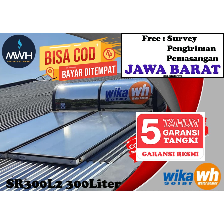 Pemanas Air Tenaga Surya Solar Water Heater WIKA T-300 LXC