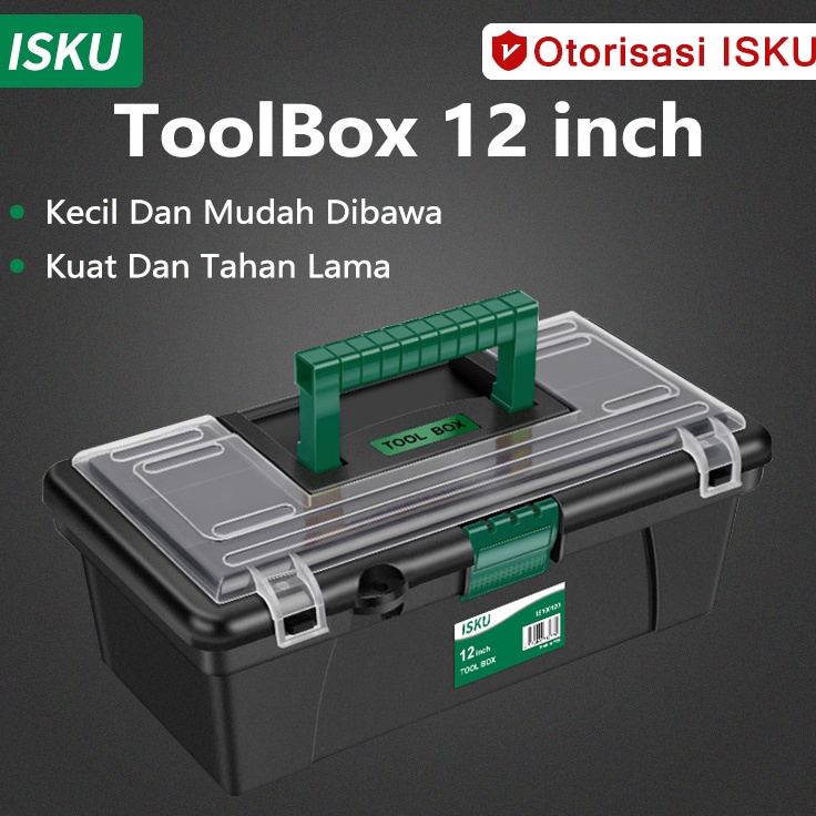 Larismanis ISKU Tool Box besar 12 inch bahan pp kotak alat kotak alat tahan lama  kotak alat 12 inch