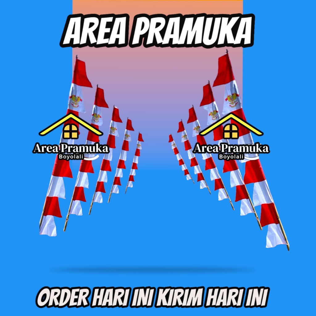 Umbul umbul merah putih 6 / 8 / 10 mata ( bijian )