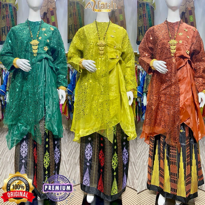 BAJU BODO MODERN ORGANZA SEQUIN PAYET GOLD PREMIUM AURA SQUIN