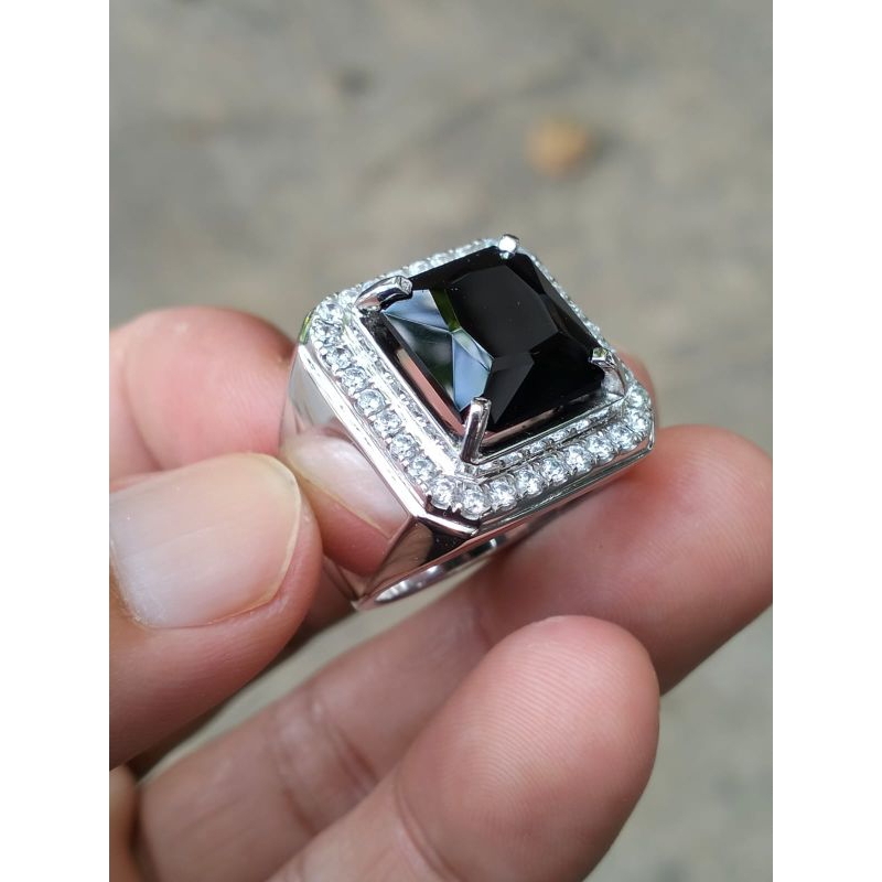 cincin silver berlian batu kcubung kalimantan