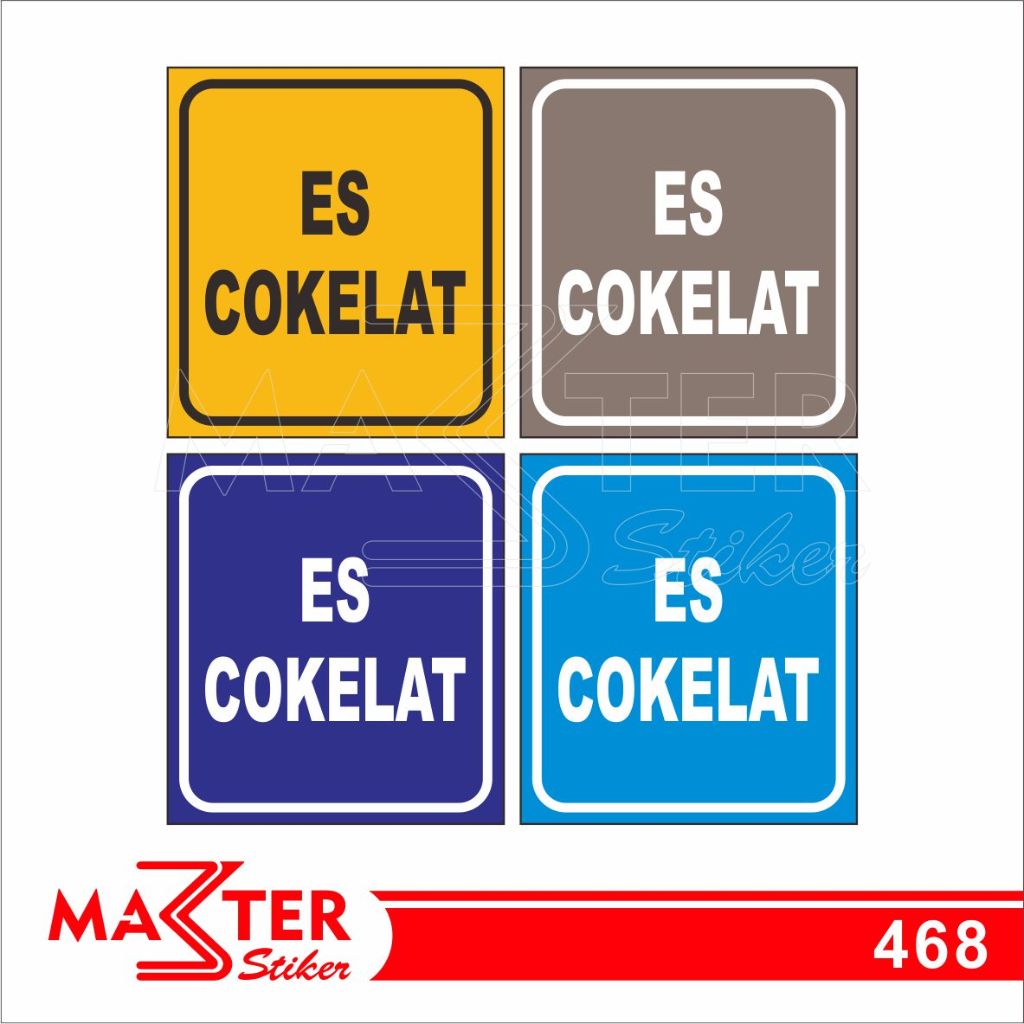 

468 - Stiker Custom Es Cokelat, Merk Dagang/Jualan, Sticker Vinyl, Tahan Air, Termurah, Bisa Custom