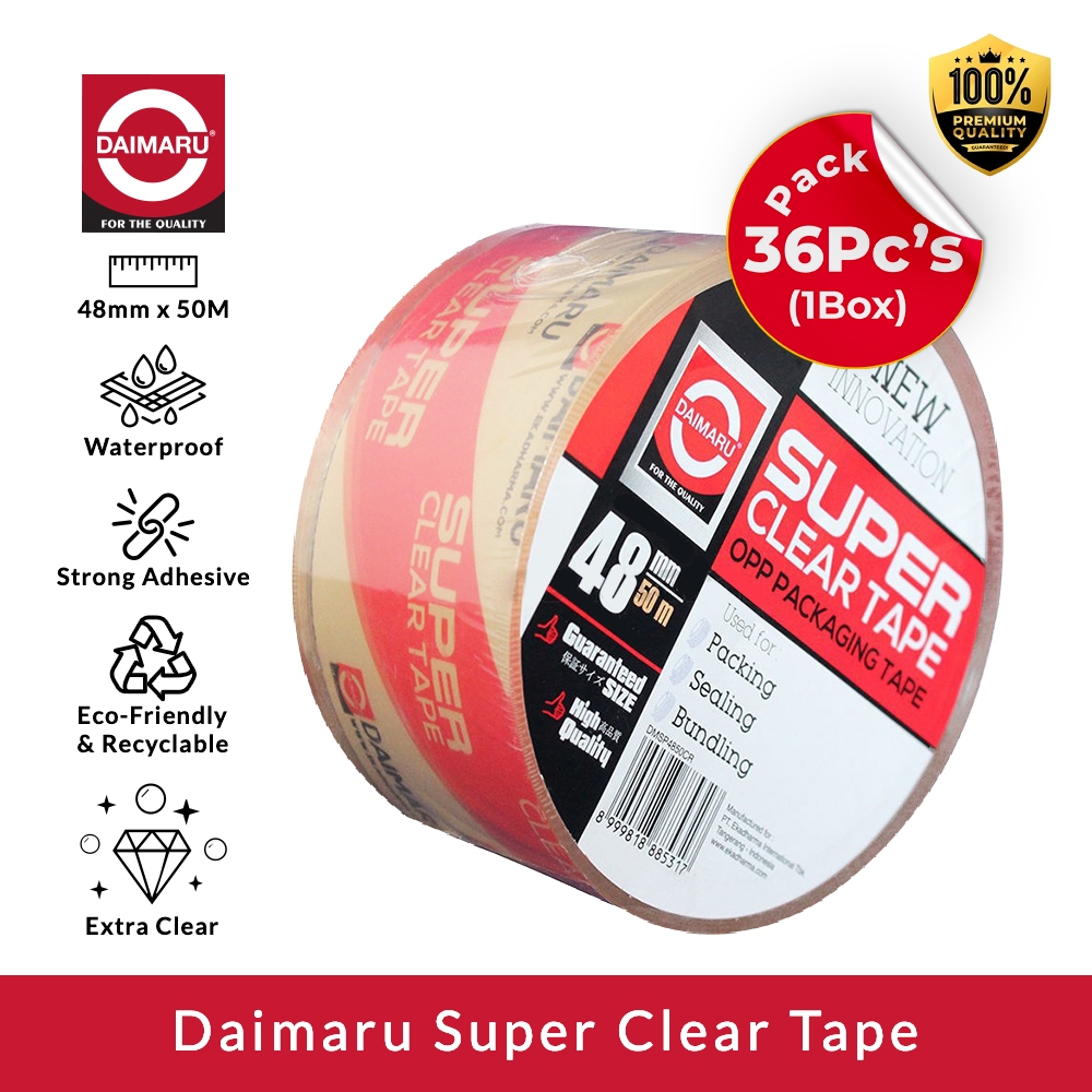 

Daimaru OPP Lakban Bening Super Clear Tape 48mm x 50M 36 Roll/36Pcs