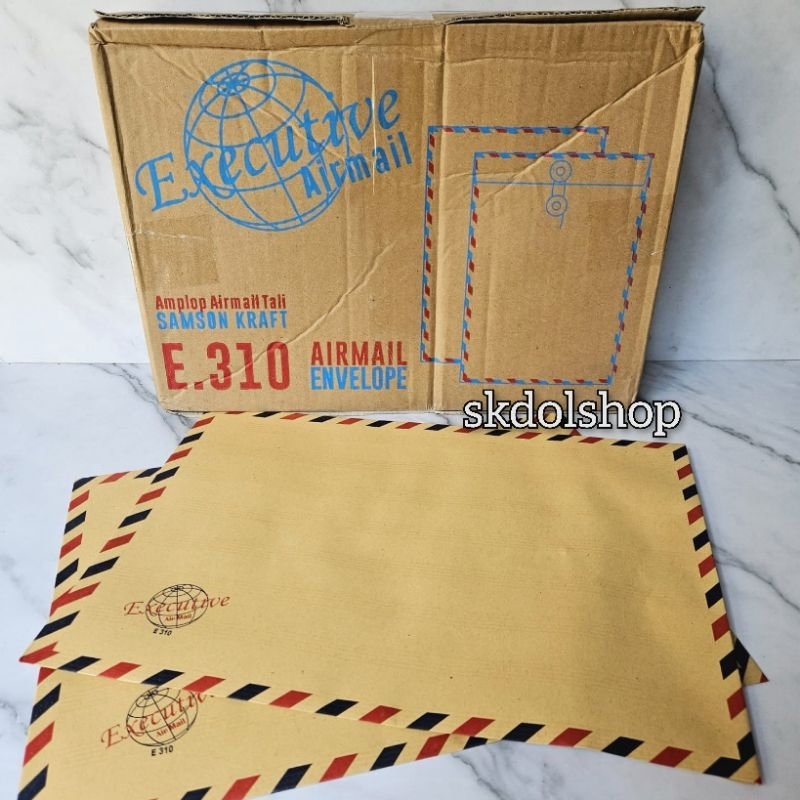 

50 pcs Amplop coklat tali air mail 310 executive ukuran Folio 25 x 35 cm