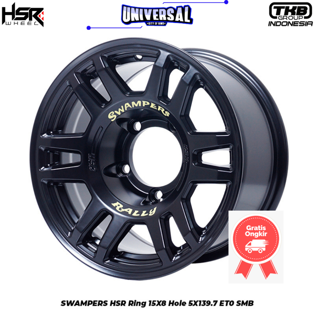VELG RACING ORIGINAL HSR OFFROAD TYPE SWAMPERS HSR RING 15X8 HOLE 5X139,7 ET/OFFSIDE 0 SMB