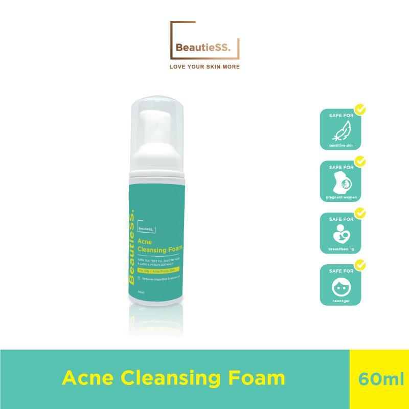 BeautieSS Acne Cleansing Foam Untuk Kulit Berminyak Rentan Berjerawat