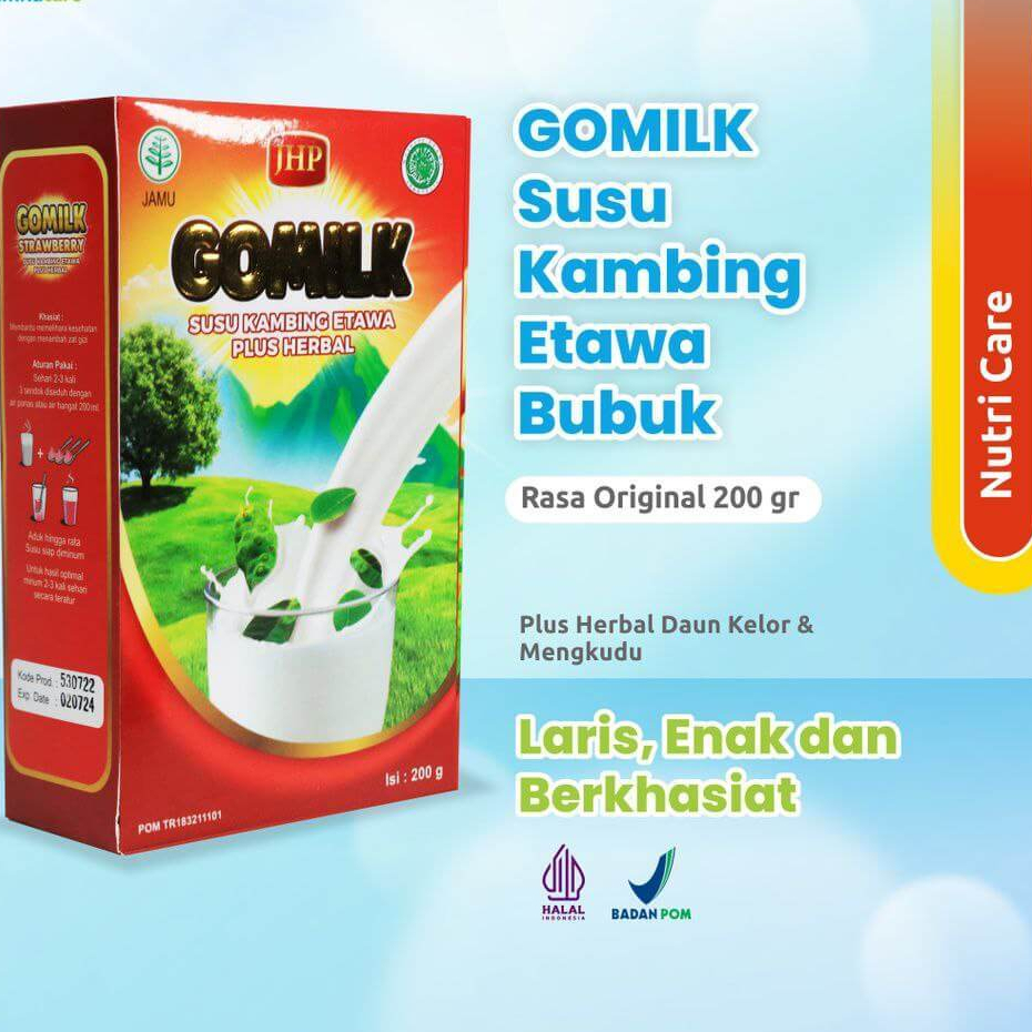 

GOMILK RASA ORIGINAL SUSU KAMBING ETAWA PLUS HERBAL 100% ORIGINAL ISI 200g