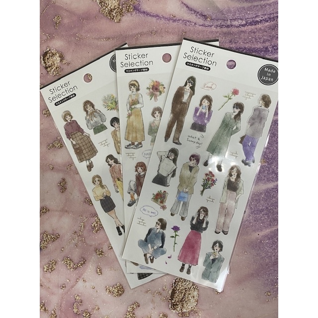 

(Kiricart) JAPAN Sticker sheet transparan collection PET & washi DIY Journal Scrapbook