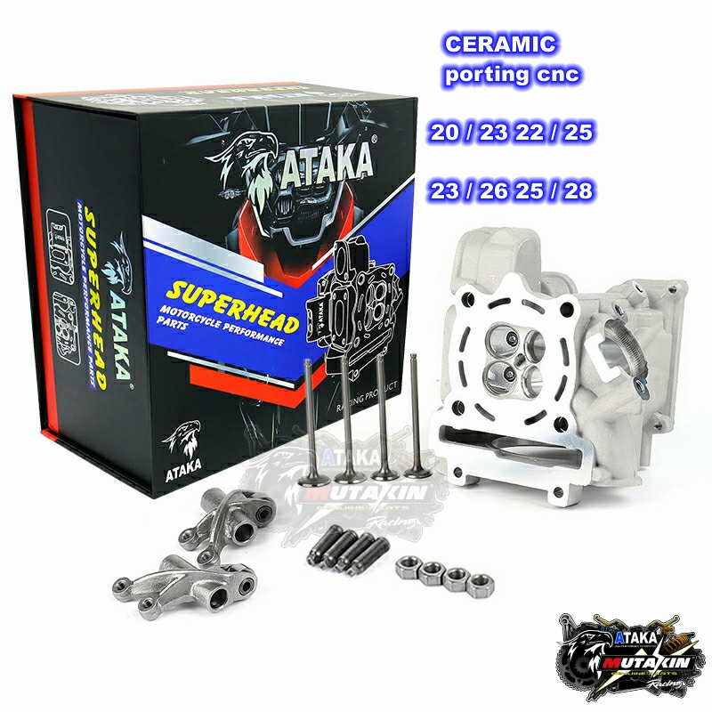 ATAKA RACING SUPER HEAD CERAMIC porting CNC 25 28 23 26 20 23 22 25 JUPITER MX MX KING MX NEW VIXION
