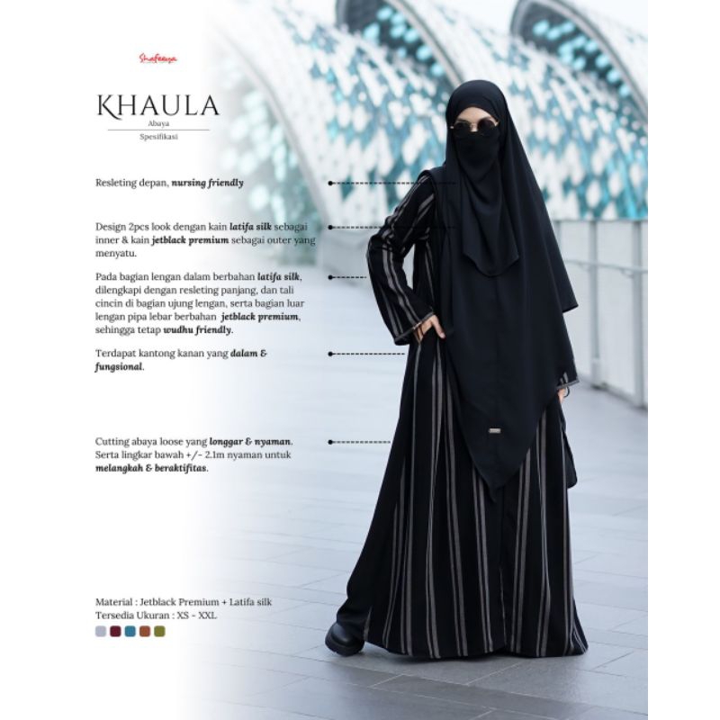 KHAULA ABAYA MOTIF SALUR BY SHAFEEYA