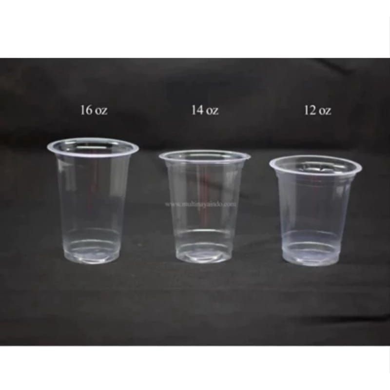 Cup Plastik Pop Es Gelas Jus Plastik Pop Ice Boba 10 - 16 oz isi 50 pcs