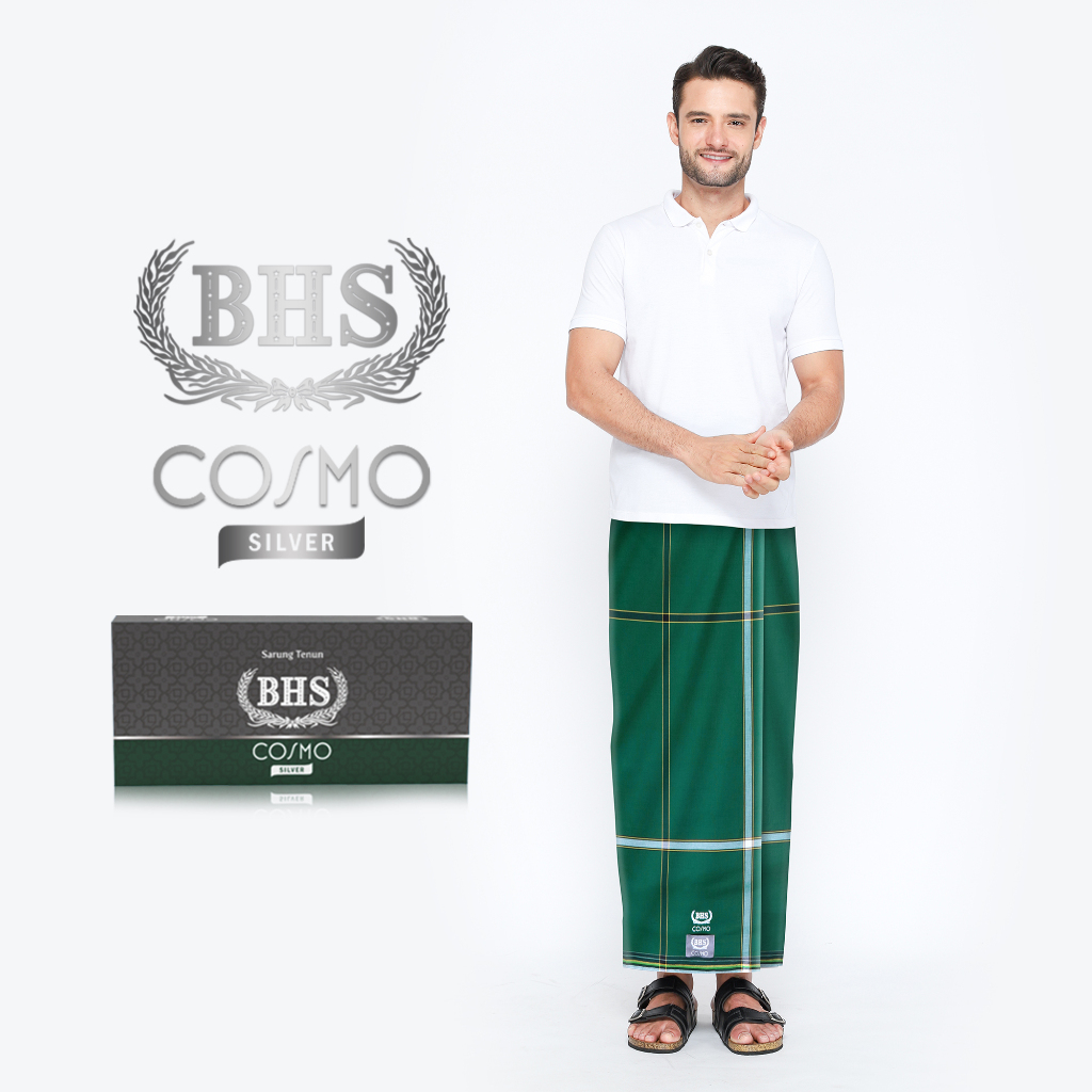 Sarung BHS Cosmo Nahdho Silver Monochrome Hijau Tua