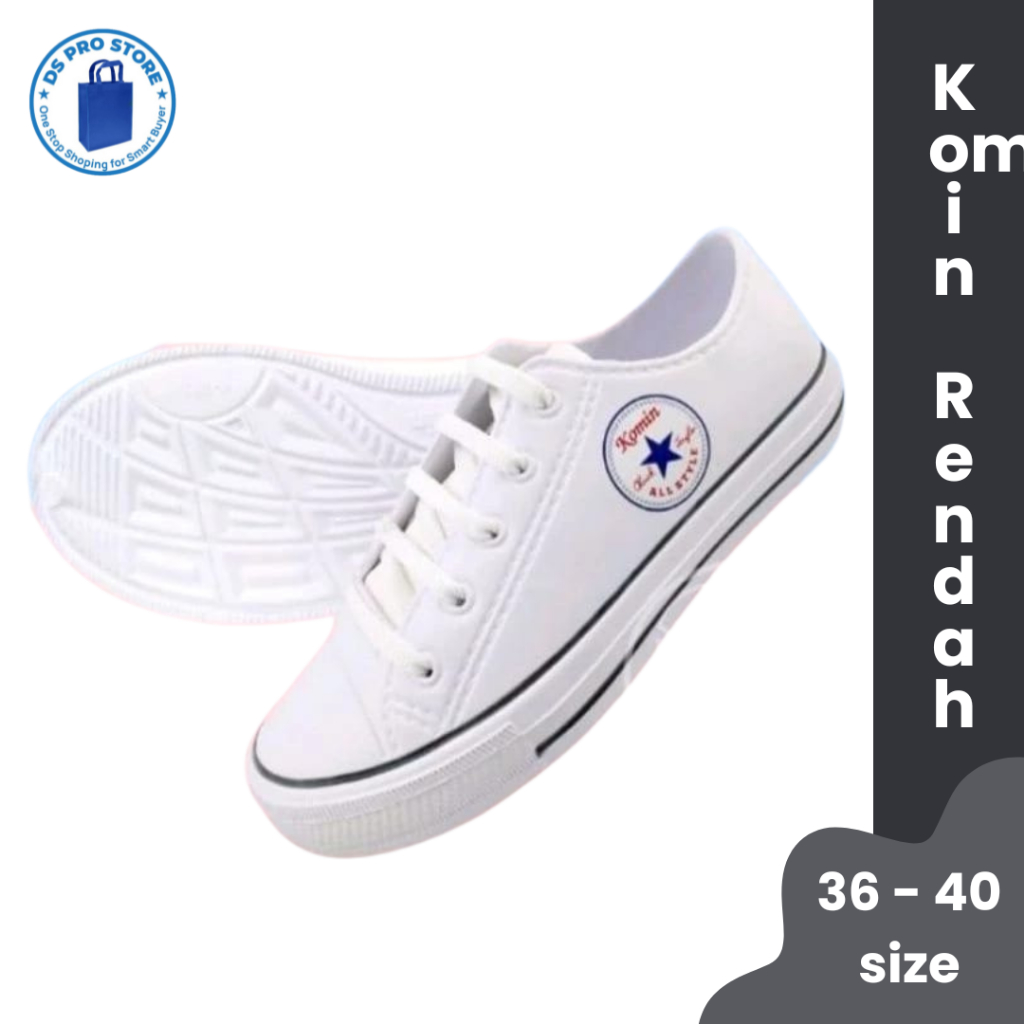 SEPATU KOMIN PUTIH  I SEPATU KOMIN WANITA I Sepatu Komin Karet l Sepatu Snakers Wanita l Sepatu Komi