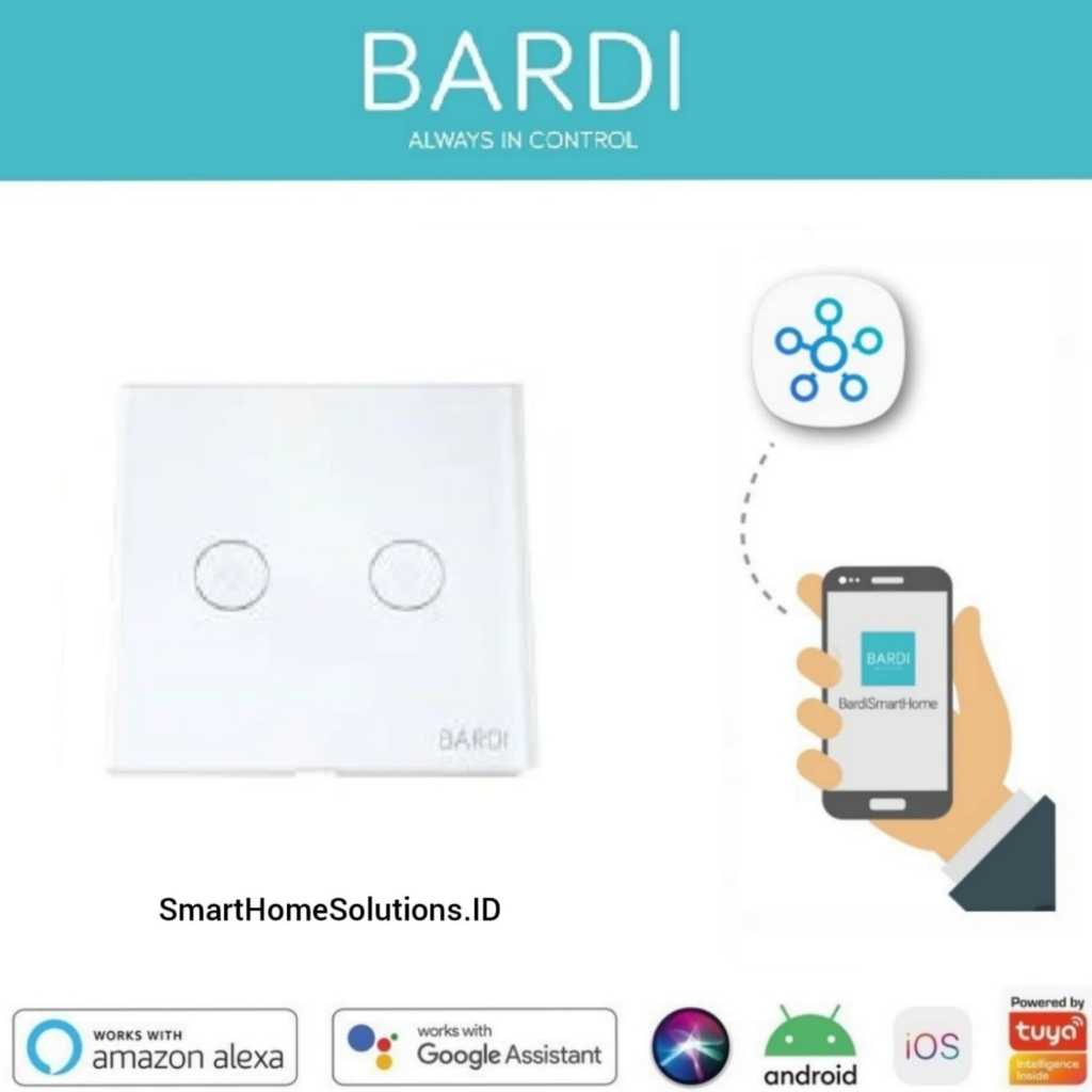 Bardi Smart Wall Switch EU 2 Gang - White