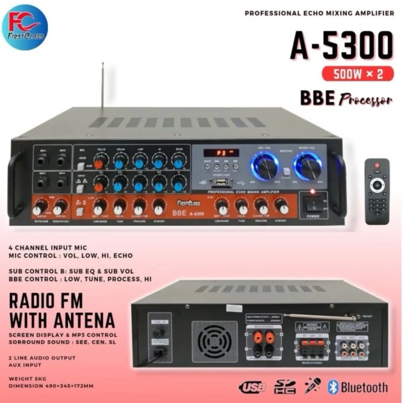 Ampli Amplifier Karaoke / Home Theater Firstclass FCA-5300