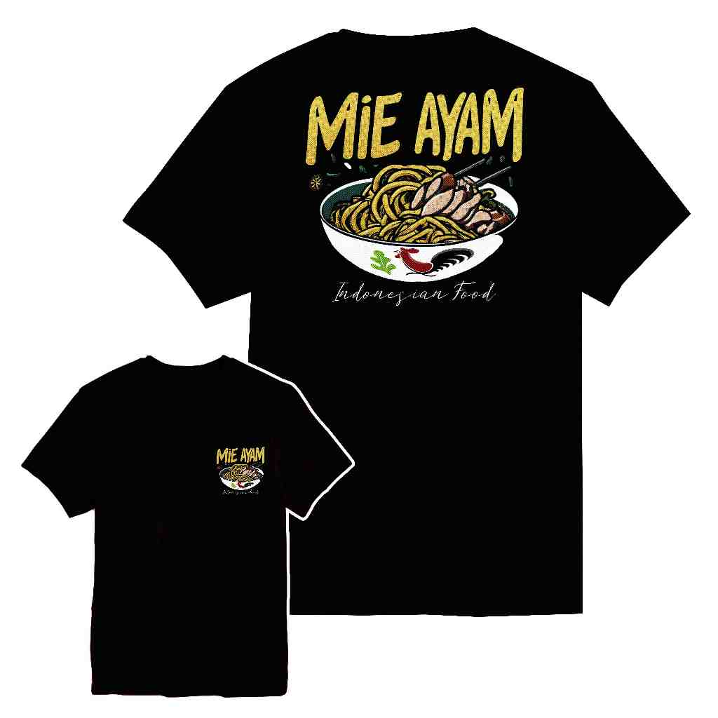 Kaos Mie Ayam  |Katun 30s |Kaos Pria | Kaos Dewasa |Kaos Untuk Pria Dewasa|Baju Pria