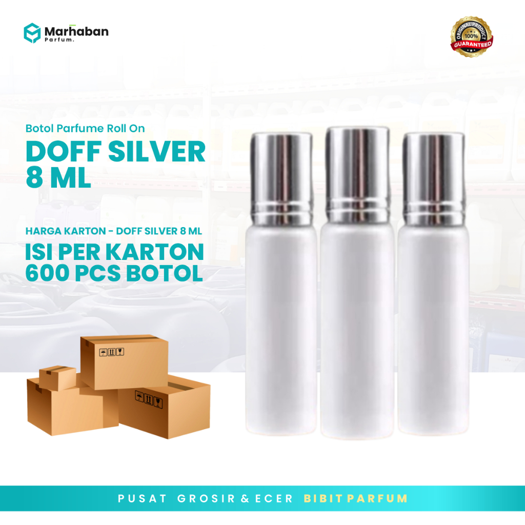 Botol Doff Silver & Warna 8 ML Botol Roll On - Botol Parfume Harga Kartonan