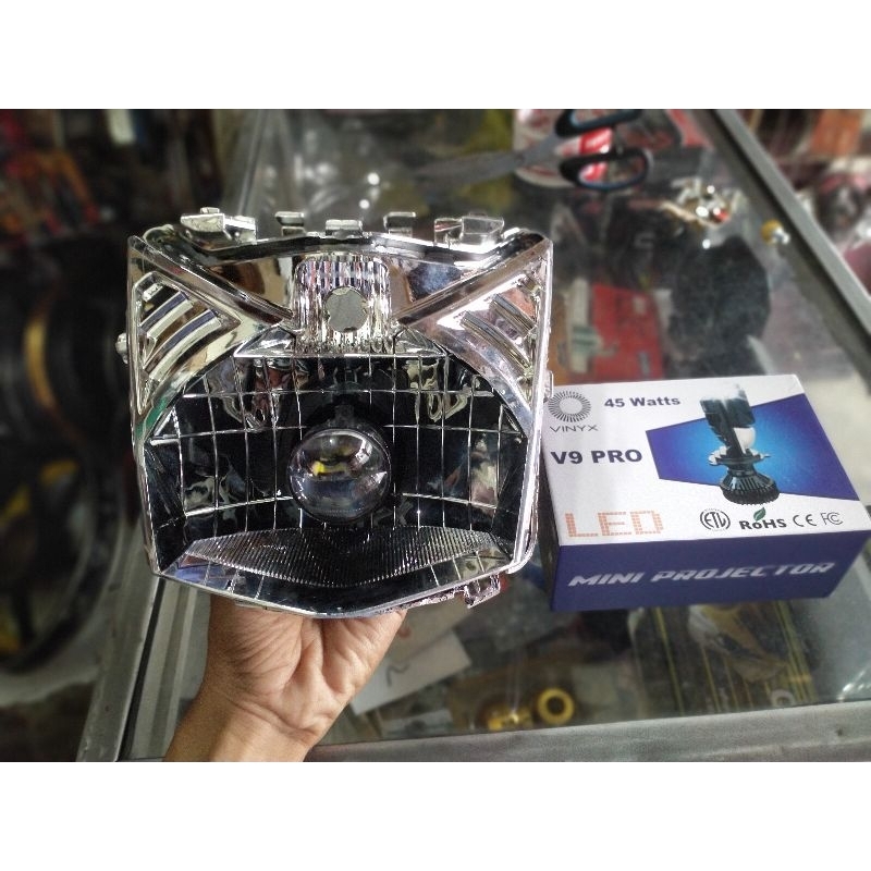 headlamp beat fi isian vinyx v9 pro 45watt,  biled mini