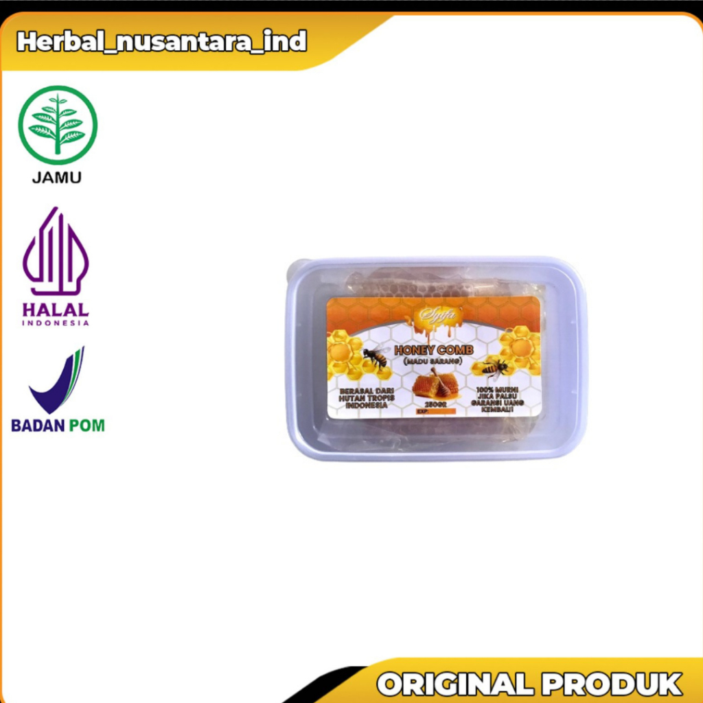 

MADU SARANG SYIFA 250 GR ASLI 100% SARANG BISA DIMAKAN | MADU SARANG MURAH KUALITAS 100% MURNI MELIFERA