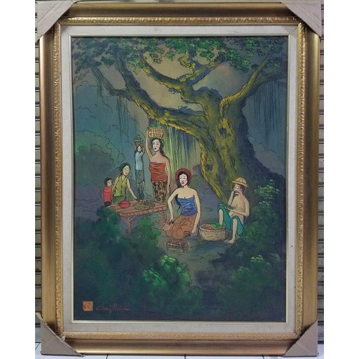 Lukisan Pedagang Tradisional Bali Karya Cheng Hui