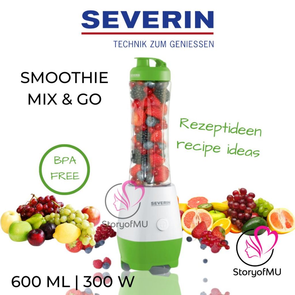 SEVERIN Technik Zum Geniessen | Smoothie To Go 600ml 300w | Perssonal Hand Blender SM 3741 - Smoothi