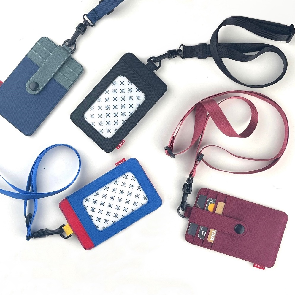 

ID card holder dompet gantung name tag kartu lanyard kain polos philo KODE H5L5