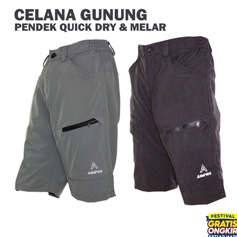 Muraaaahh Celana Gunung Ringan Celana Pendek Hiking Trekking Outdoor Quickdry AIMPRO