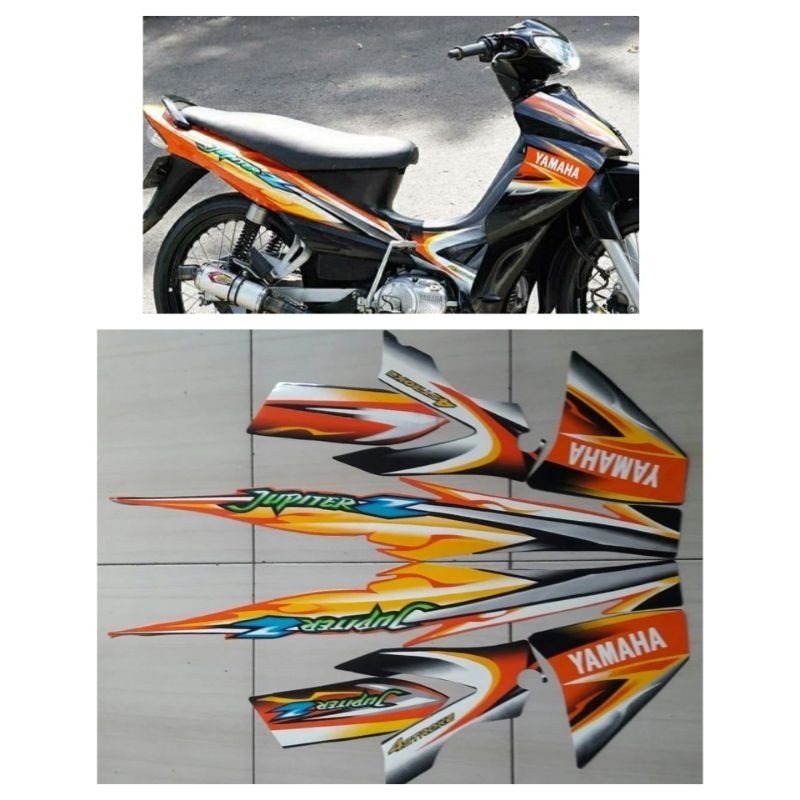STRIPING YAMAHA JUPITER Z TAHUN 2005 HITAM OREN