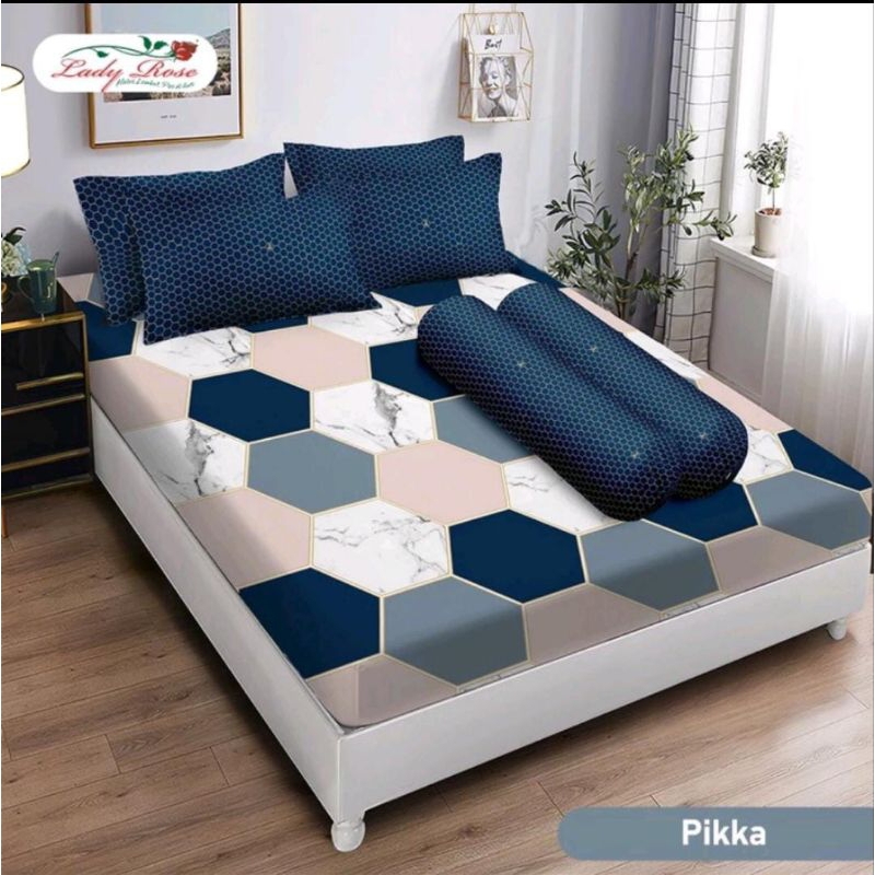 SPREI LADY ROSE 180x200 ( Sprei 1, sarung bantal 4 dan Guling 2 )
