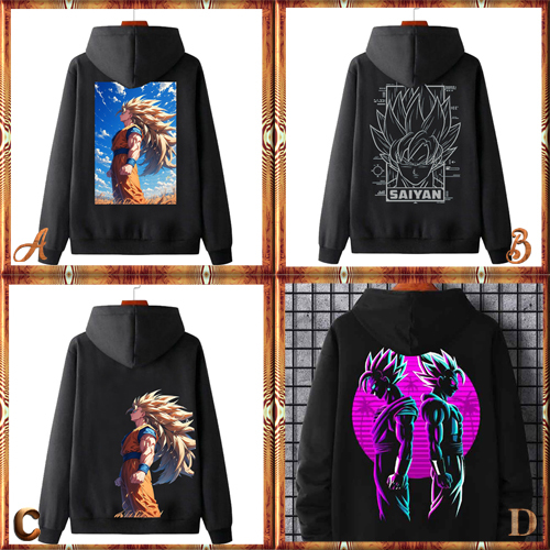 Zipper Hoodie Goku Anime Hoodie Ritsleting Bahan Cotton Fleece | KD-24110503