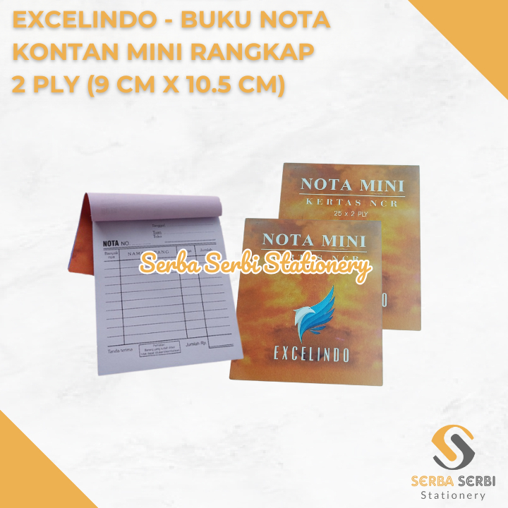 

GROSIR (1 PAK ISI 10 BIJI) EXCELINDO - BUKU NOTA KONTAN MINI RANGKAP 2 PLY X 25 SET NCR (9 CM X 10.5 CM)