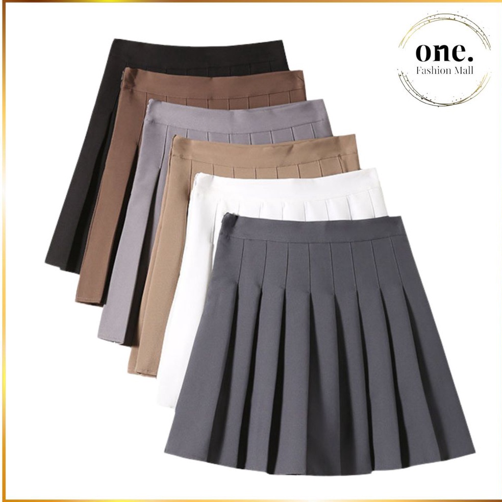 Paling Diminati ONEFASHIONMALL CW9 Women Mini Skirt Rok Tennis Rok Celana Pendek Polos el Lipat Plea