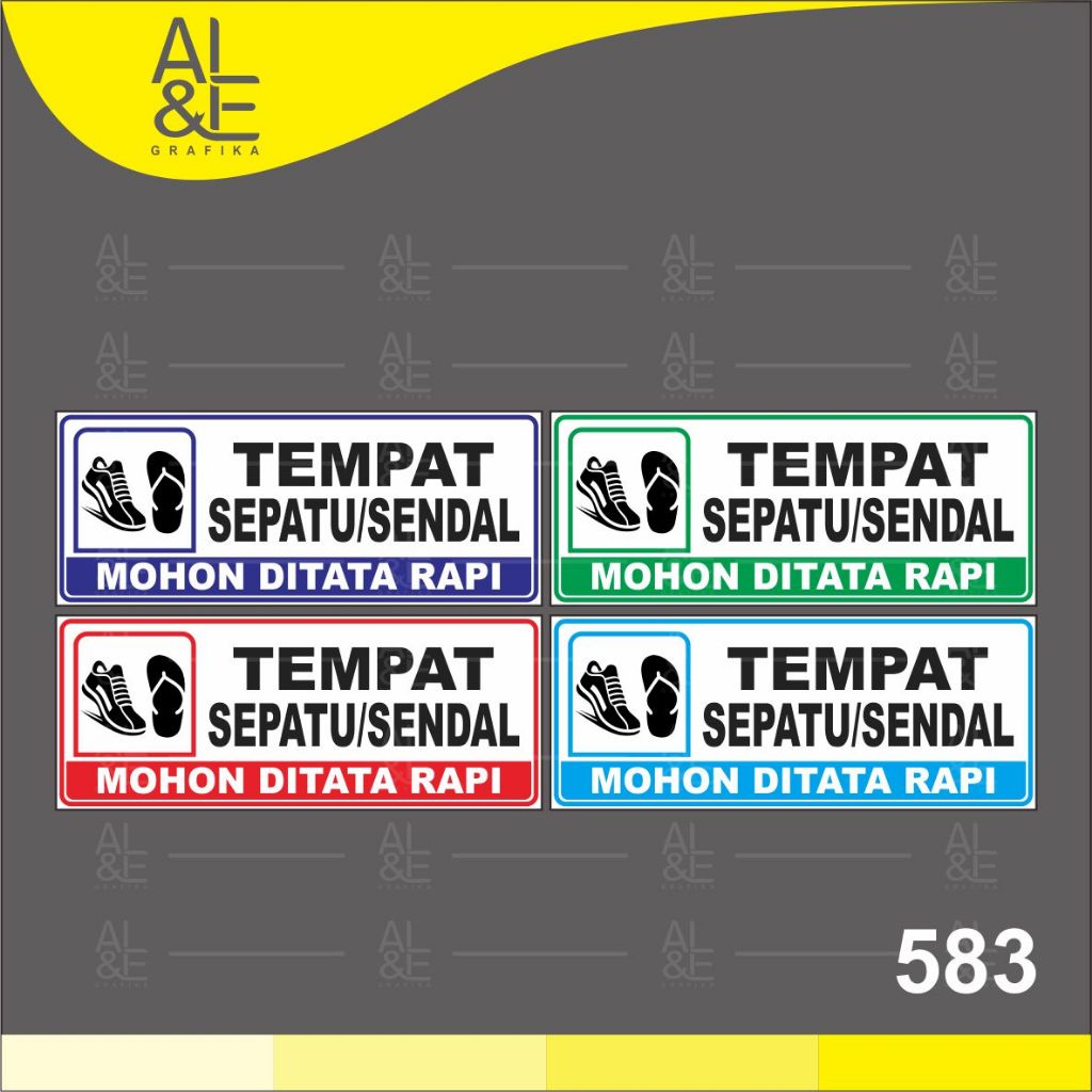 

583 - Stiker Tempat Sepatu dan Sendal/Sandal, Sticker Vinyl, Premium, Tahan Air