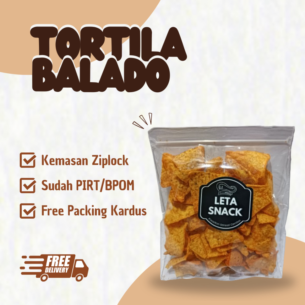 

[LETA SNACK] Tortila Balado 500 gram / Keripik Tortila / Tortila Jagung Balado /Cemilan Murah