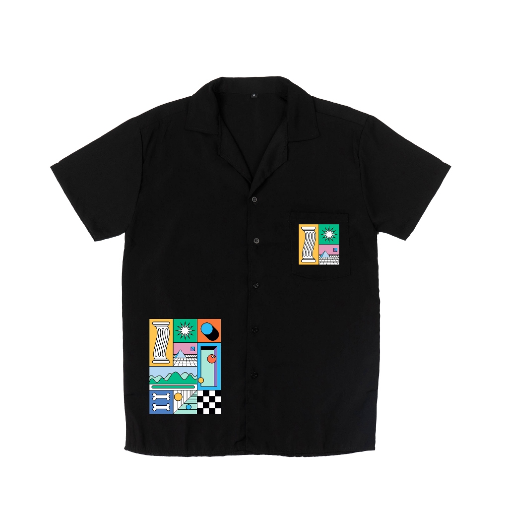 Kemeja Pantai Motif Balance Hawaiian Shirt vintage Printing