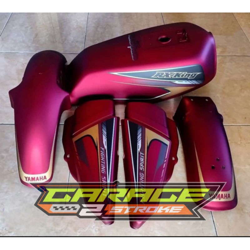 Body Bodi Set Yamaha RX King Merah Doff Custom List Gold