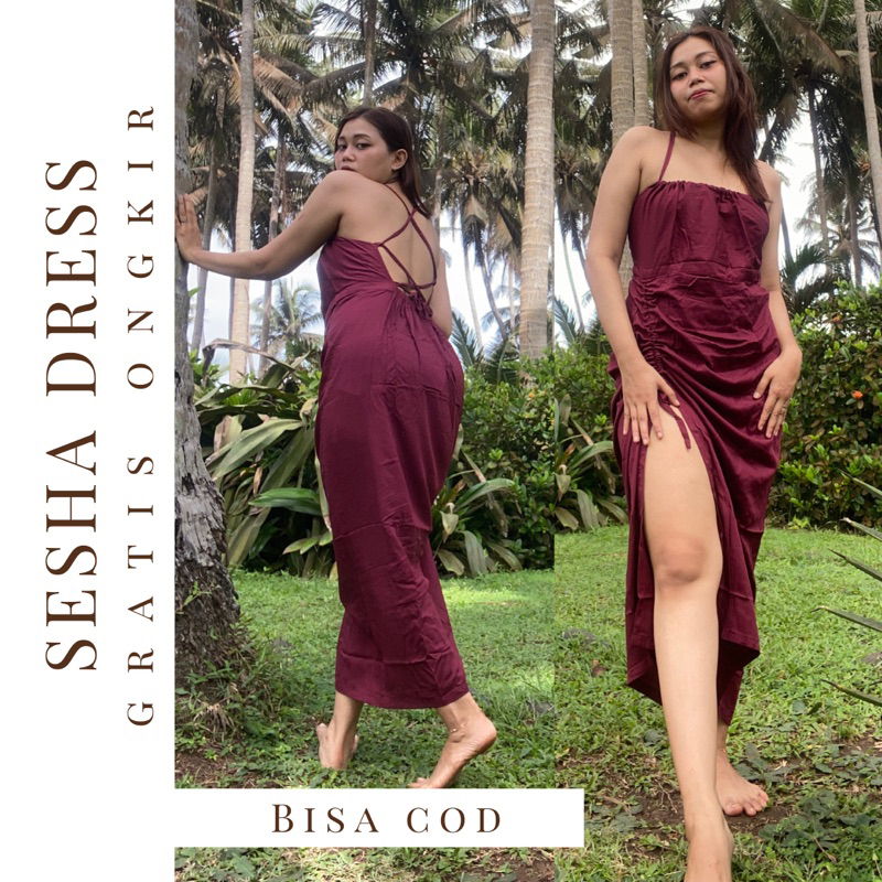 Dress Pantai Panjang Wanita Backless Dress Bodycone Sexy Korean Style