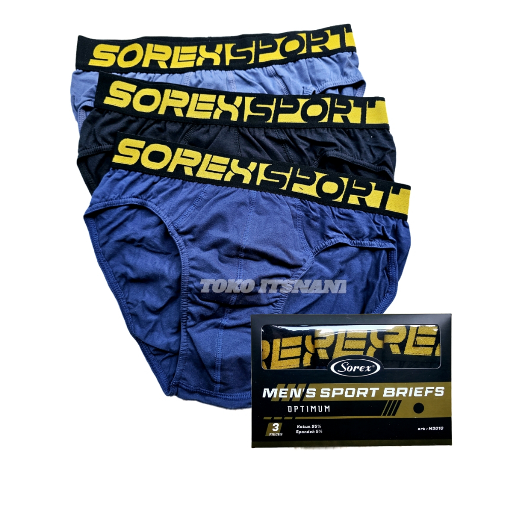 Cd Pria Sorex Sport M 3010 Bahan Katun Tebal | Celana Dalam Cowok Karet Boxer